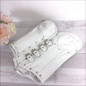 White Leather Corset Bustier